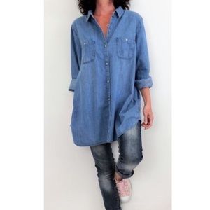 J. Jill Chambray Button Front Top